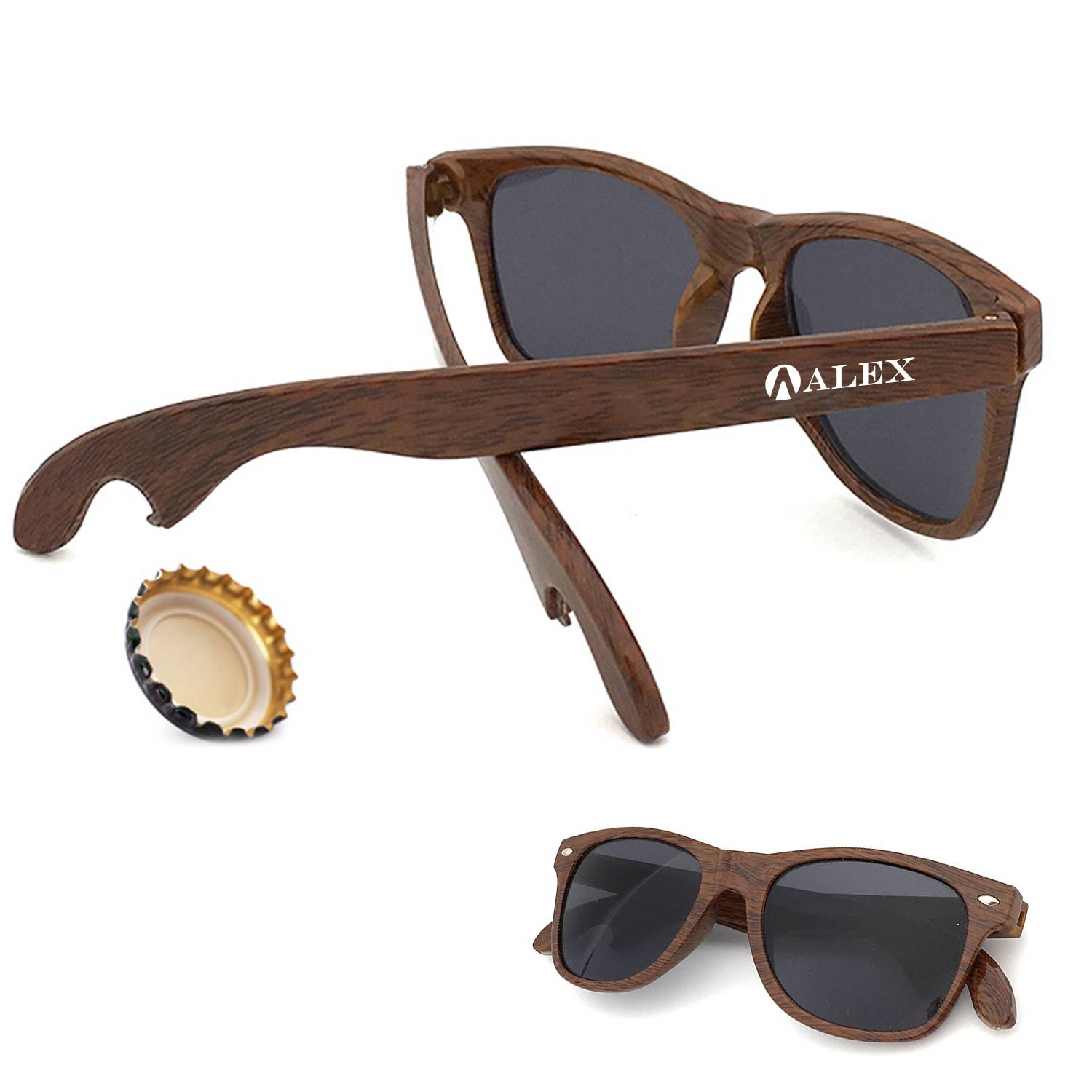 Wood Grain Sunglasses with Bottle Opener 6