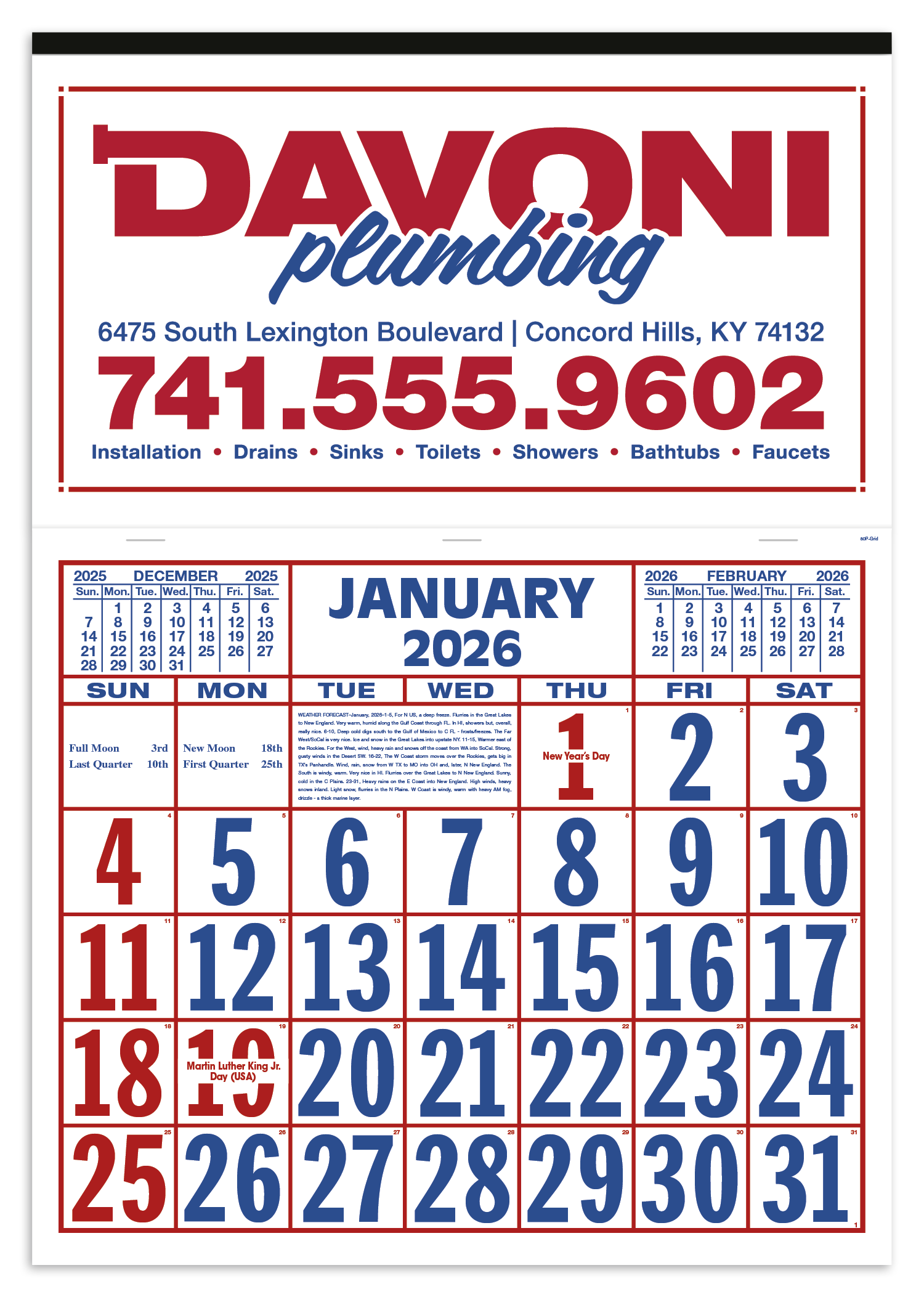 Skinner & Kennedy® Billboard Apron Calendar 15