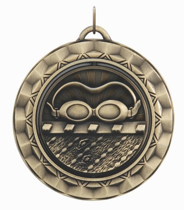 Swimming Spinner Medal, 2 5/16" 2