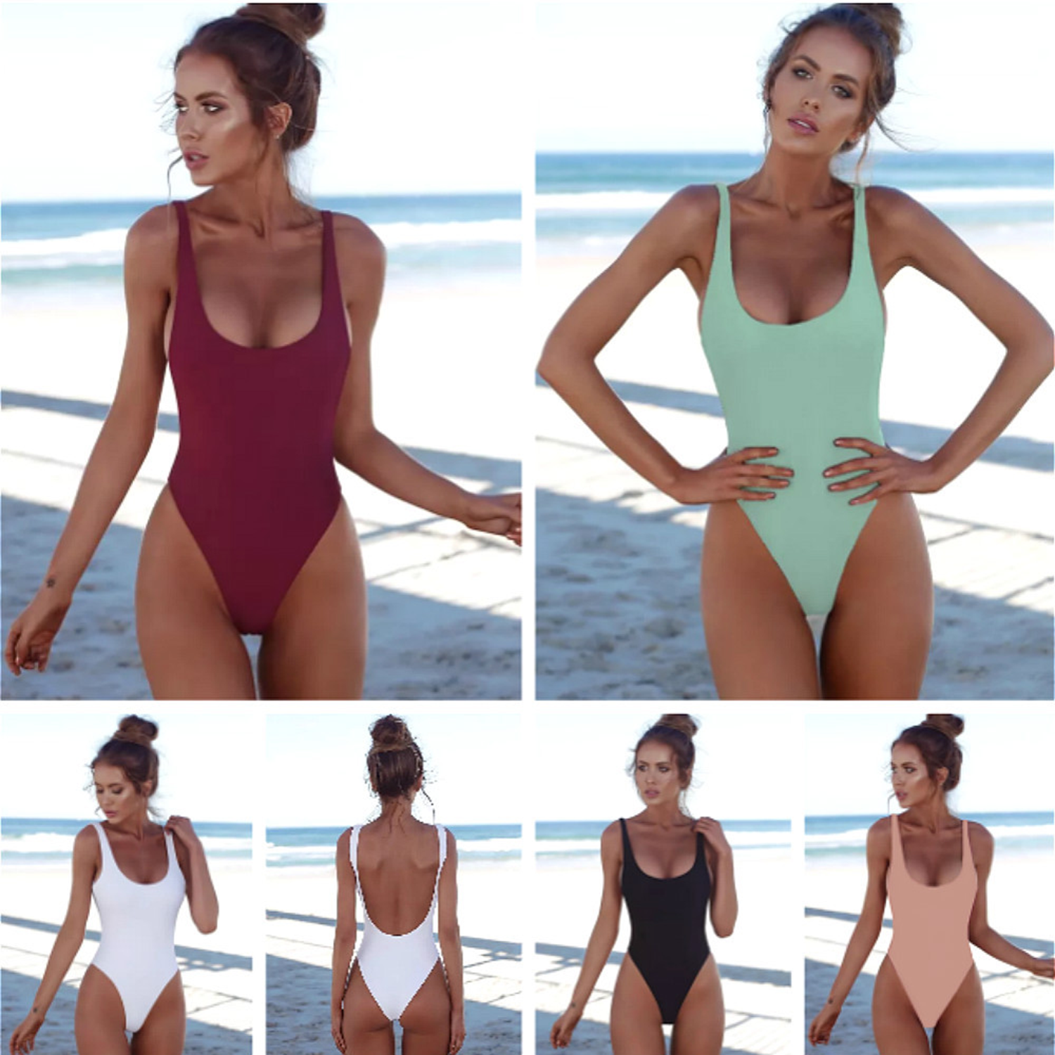 Women's Retro Low Back Swimsuit 1