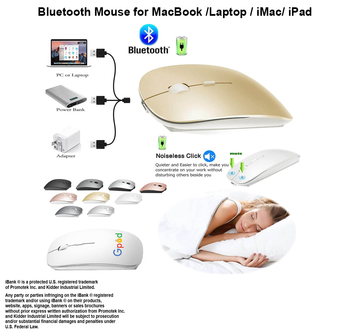 iBank ® Ultra-Thin Bluetooth Mouse, Comfortable and Lightweight 2