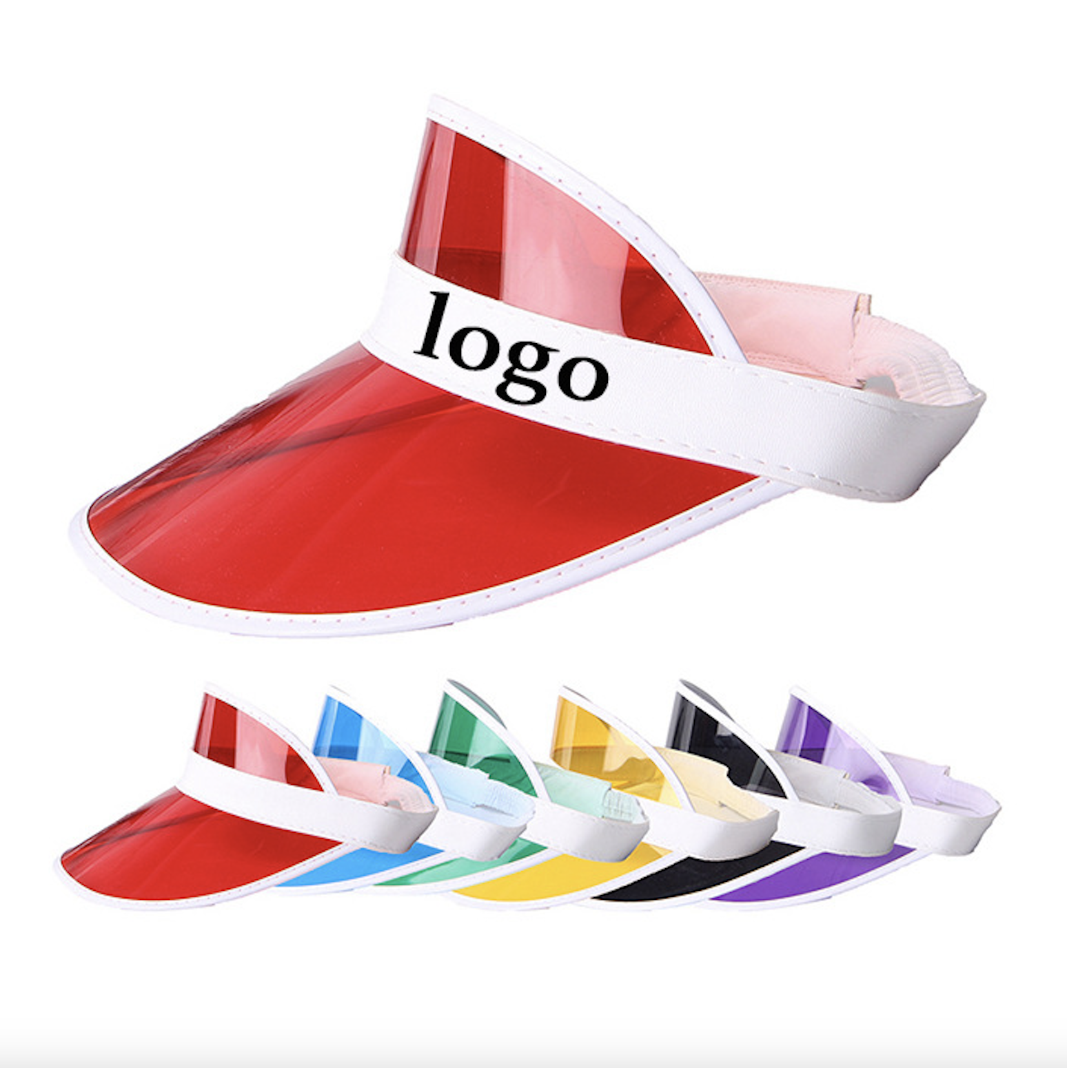 Clear Sun Visors Hat with Logo 1