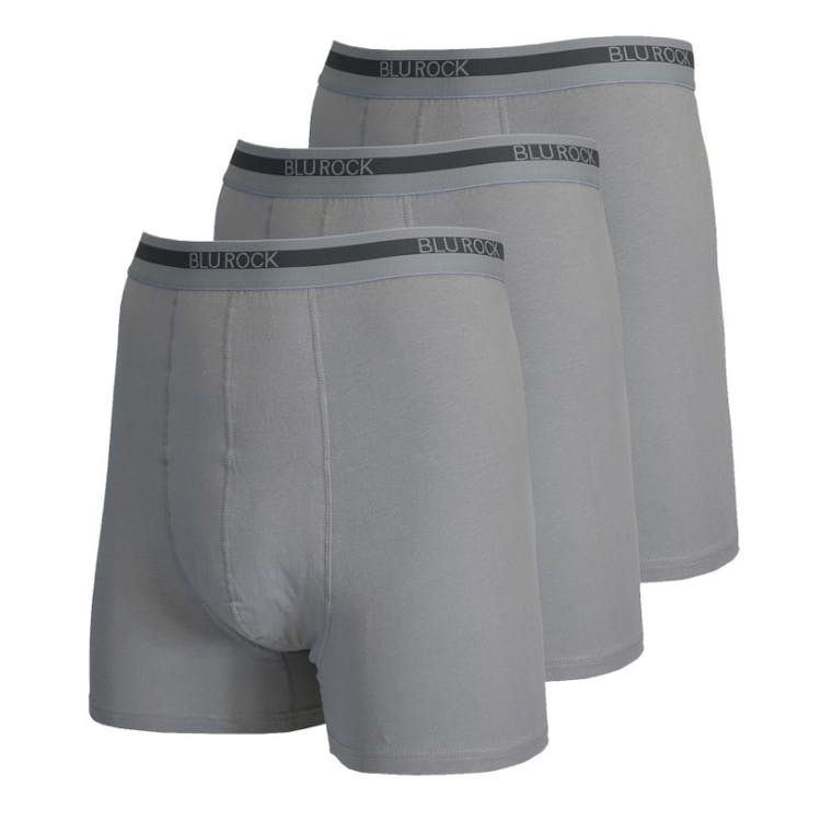 Men's Stretch Cotton Boxer Briefs - Heather Gray Small 3 Pack 1