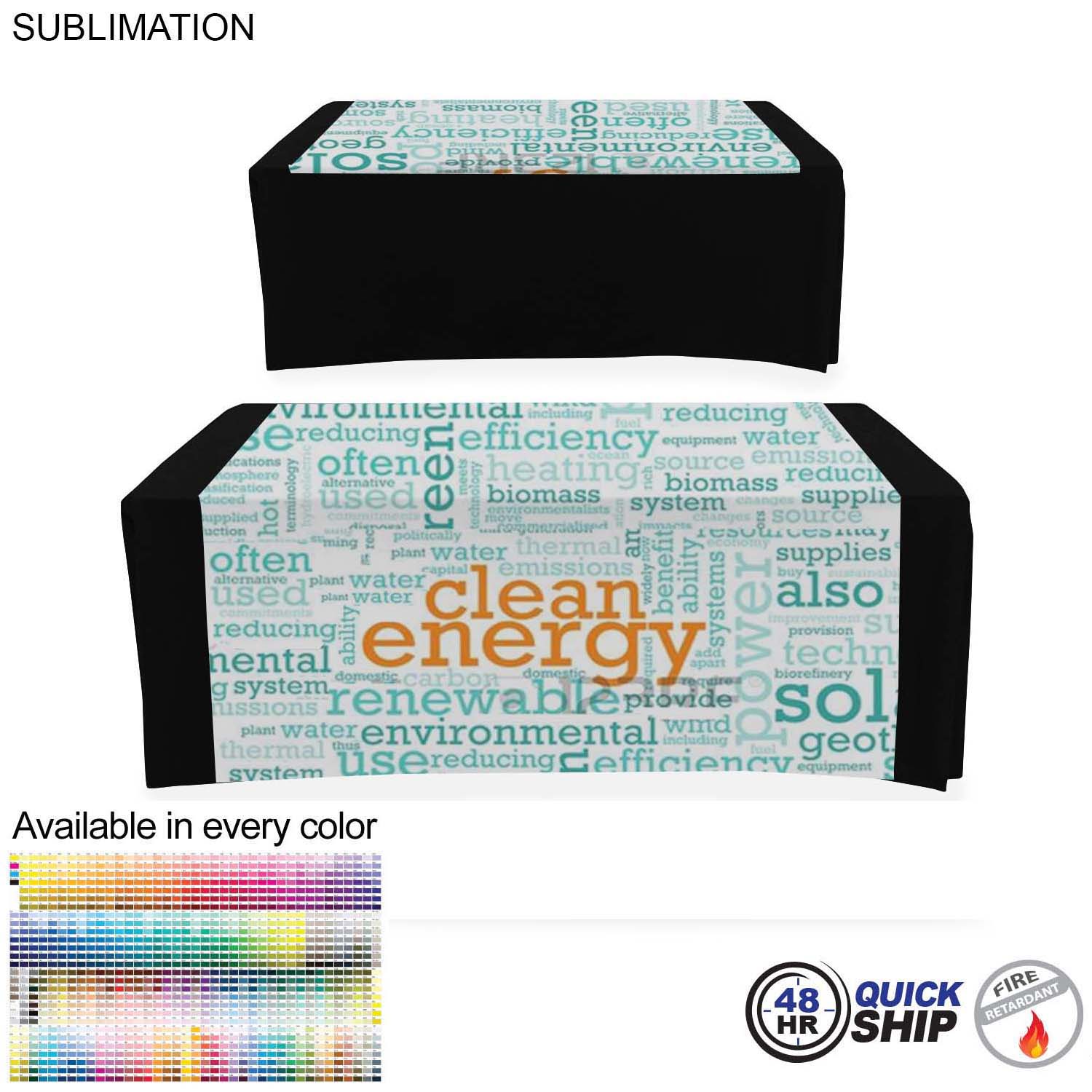 48 Hr Quick Ship - Sublimated Wider Table Runner, 60x60, Covers Front and Top of the table 1