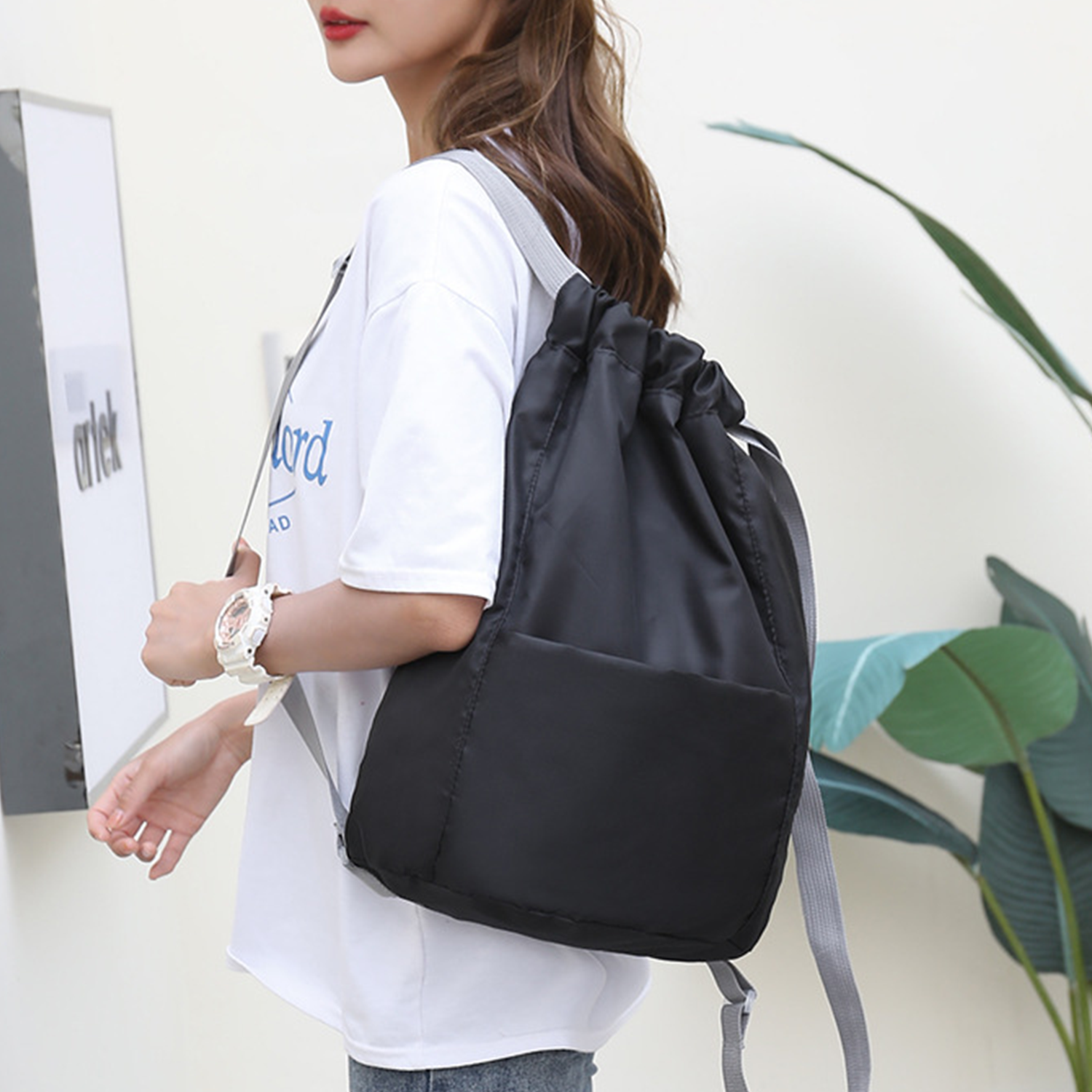 Lightweight Water-Resistant Outdoor Drawstring Backpack 5