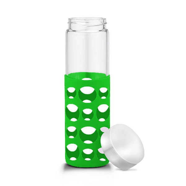 20 oz Silicone Round Cutouts Glass Bottle 7