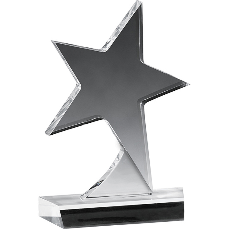 Clear Standing Star Award (5"x 7"x 3/4") Screen-Printed 2