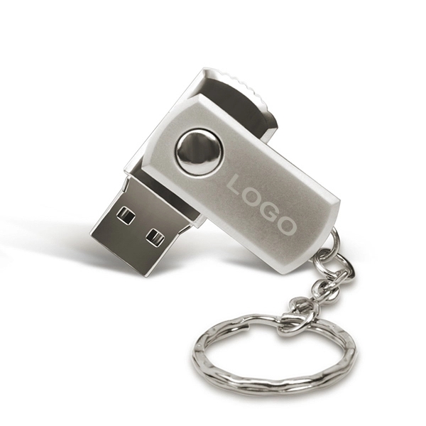Metal Swivel USB Flash Disk with Keyring 2
