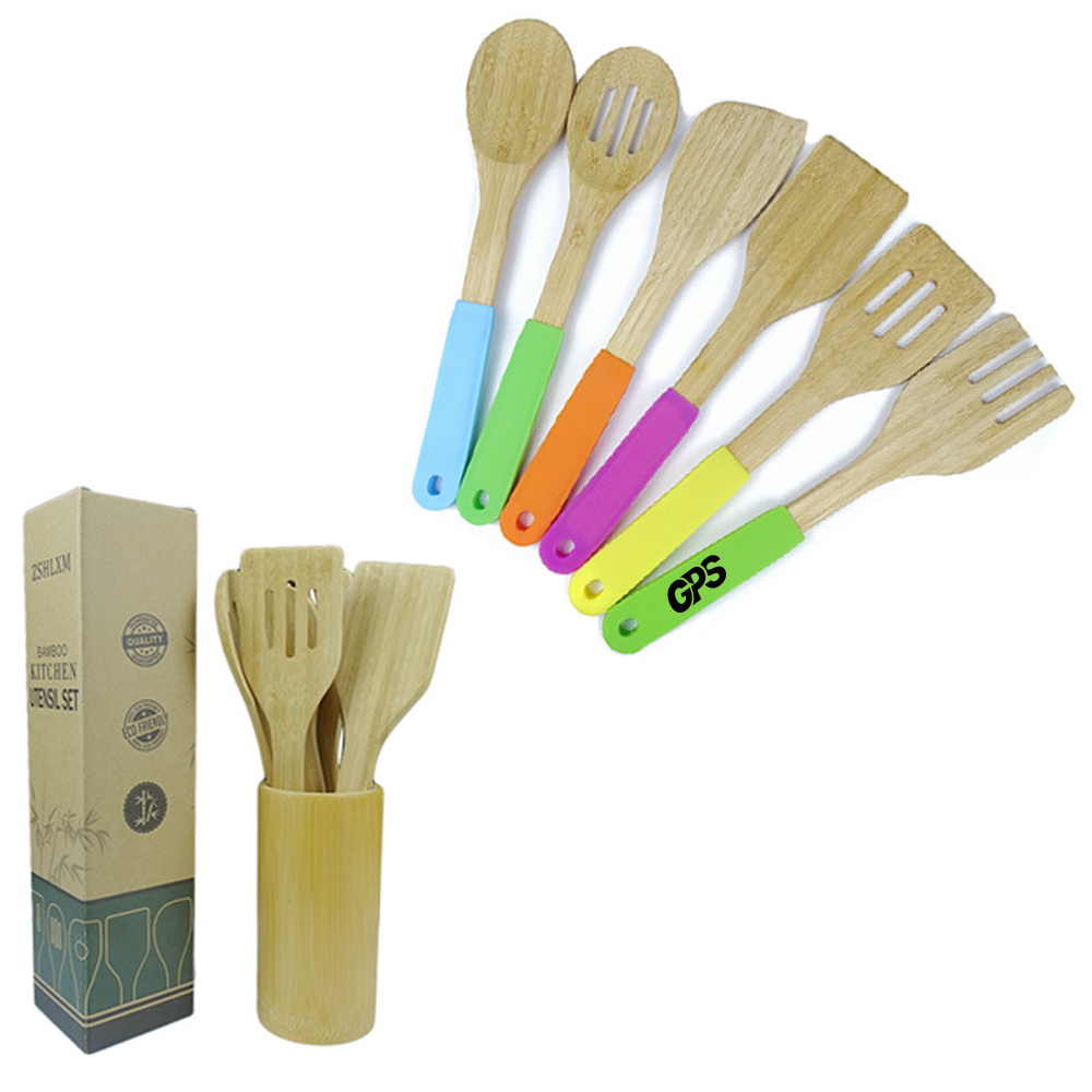 12 " Bamboo shovel with Silicone Handle Set 2
