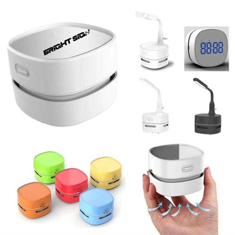 4-in-1 Desktop Vacuum Cleaner with Wireless Charging, Fan, Lamp, and Alarm 1