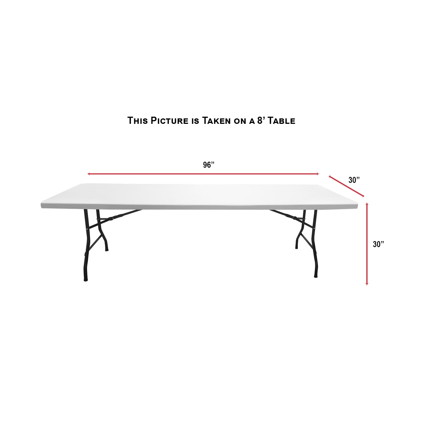 24Hr Express Ship - Sublimated PREMIUM Cloth for 8' Table, Drape Style, Open Back, Rounded corners 2