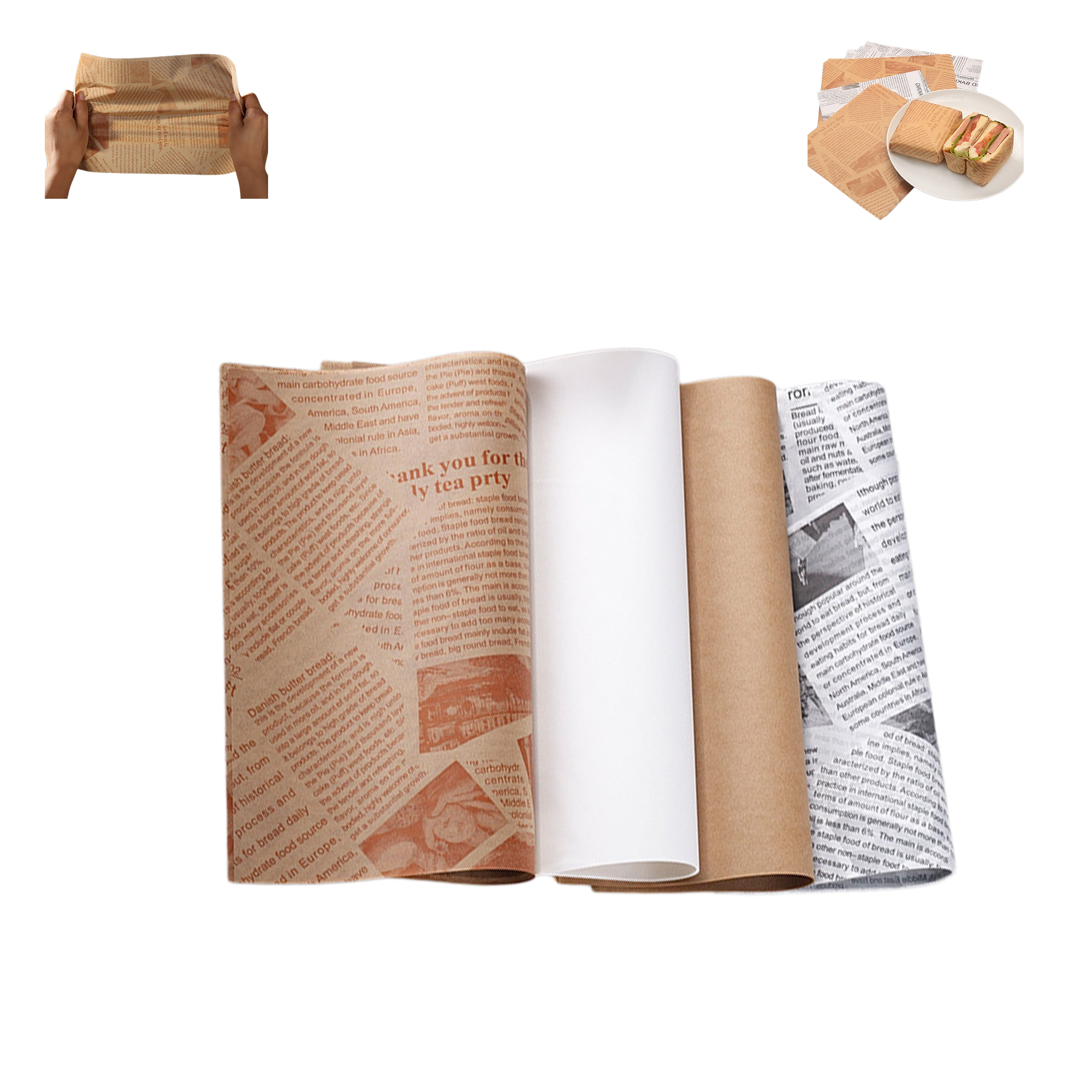 Hamburg Paper Disposable Food Packaging MOQ1000 1