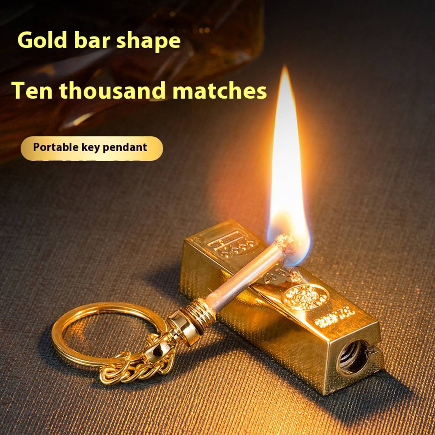 Creative Gold Brick Ten Thousand Match Kerosene Lighter 2