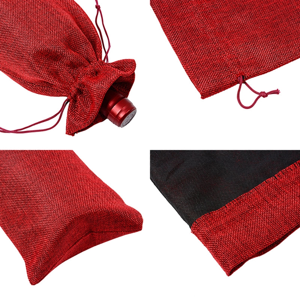 Burlap Wine Gift Bags With Drawstrings 5