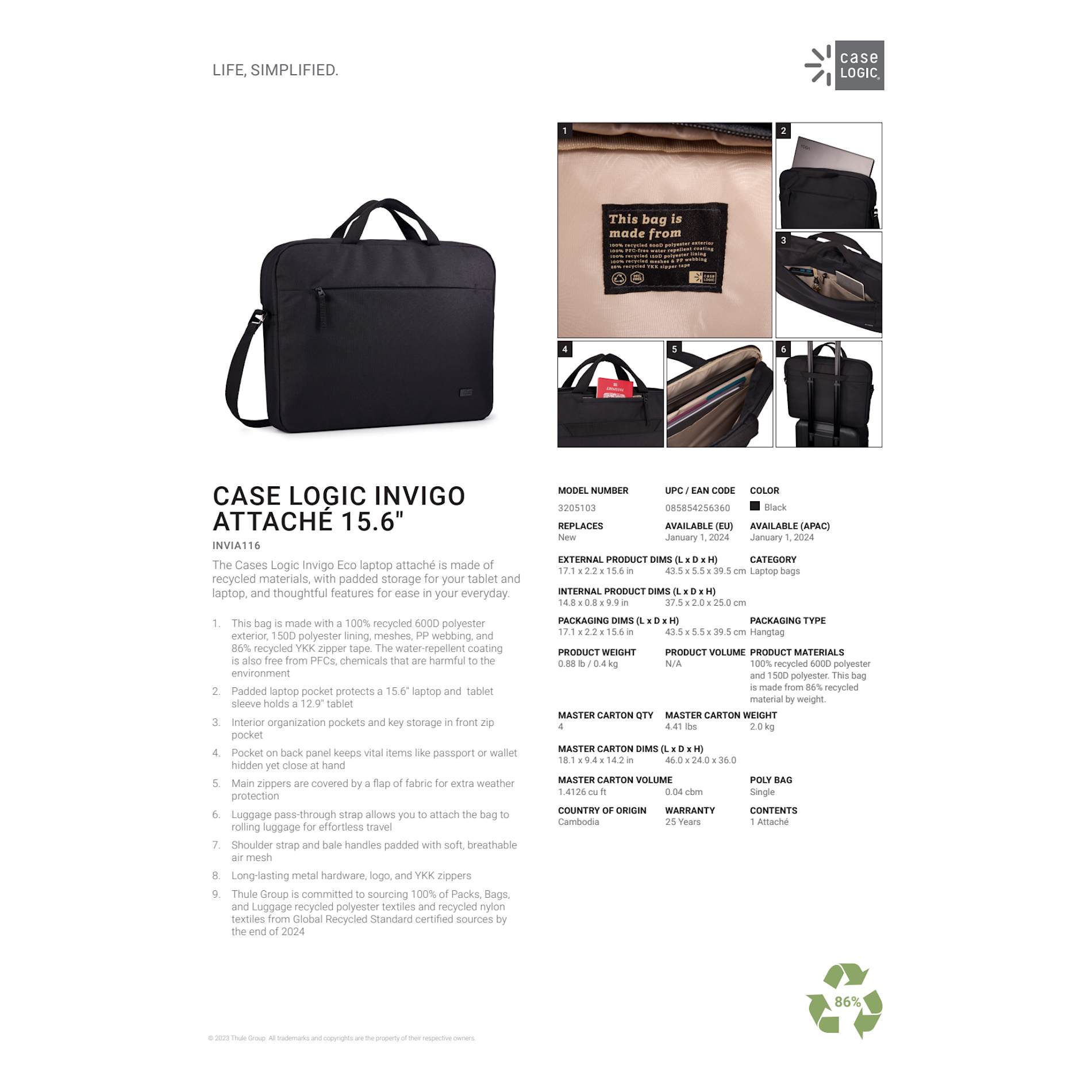 Invigo Recycled 16” Messenger Bag