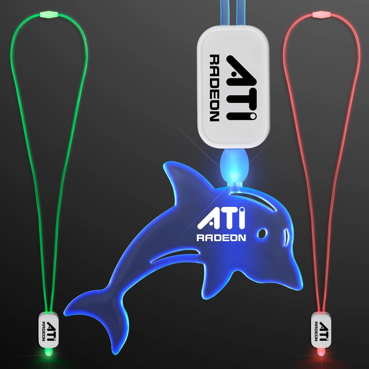 LED Lanyards with Acrylic Dolphin Pendant 1
