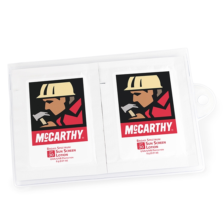 GoPac with Sun Screen Lotion Packette SPF 30, Label Imprint 1