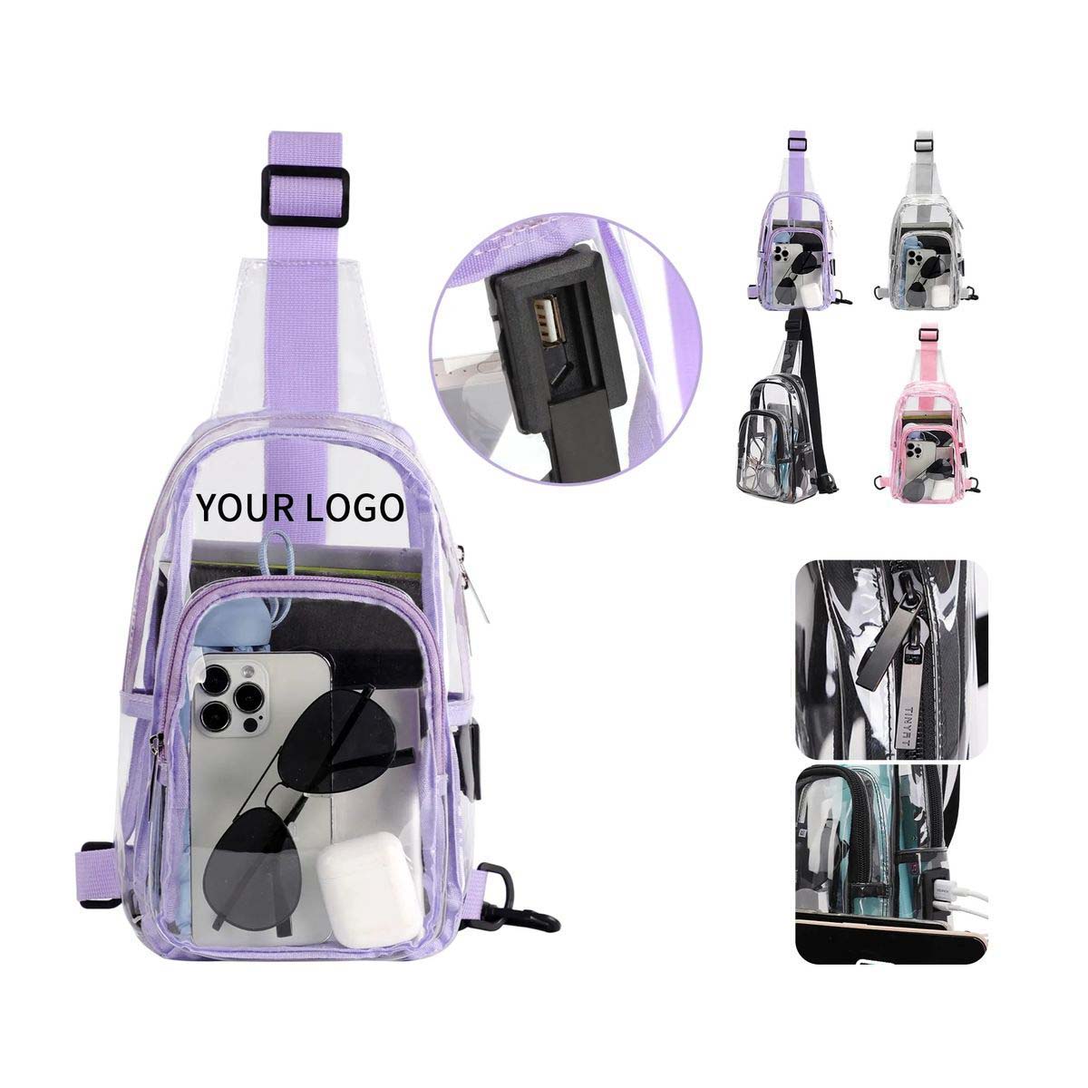 Transparent PVC Chest Bag with Large Capacity 8