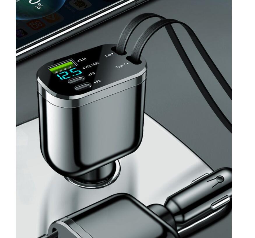 5 in 1 Retractable Cables and USB Fast Car Charger 4