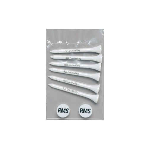 Value Poly Bag Pack w/ Six 2 3/4" Tees & 2 Markers 1