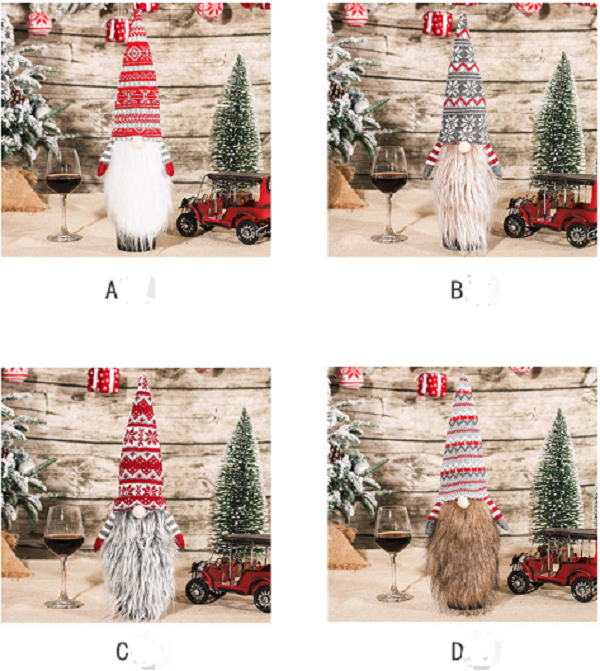 Gnome Christmas Santa Claus Wine Bottle Cover 3