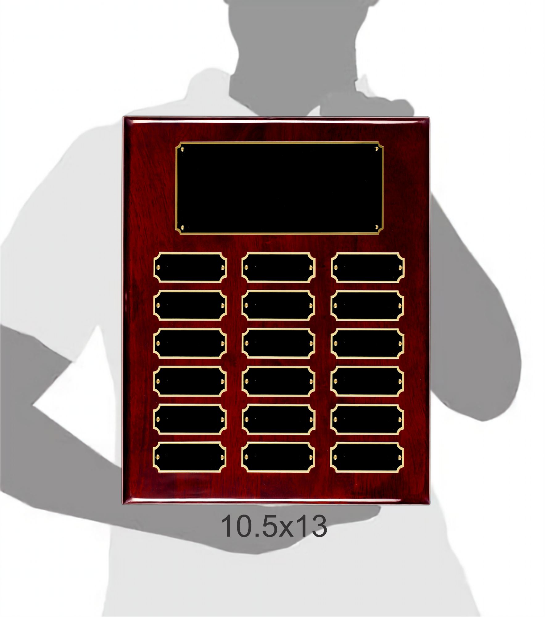 Rosewood Piano Finish 18 Plate Perpetual Plaque (10.5" x 13") 3