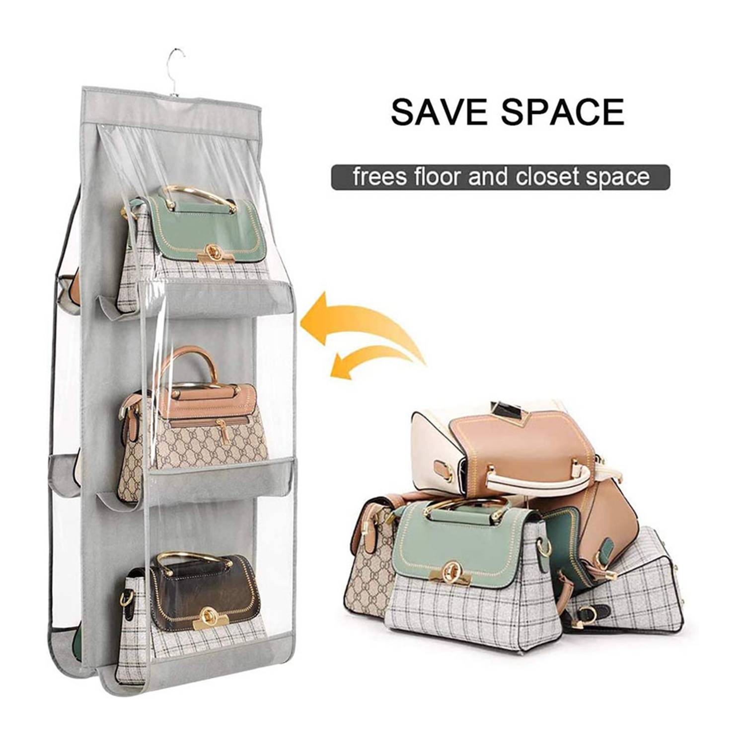 Hanging Closet Organizer Storage Bag with 6 Larger Pockets 5