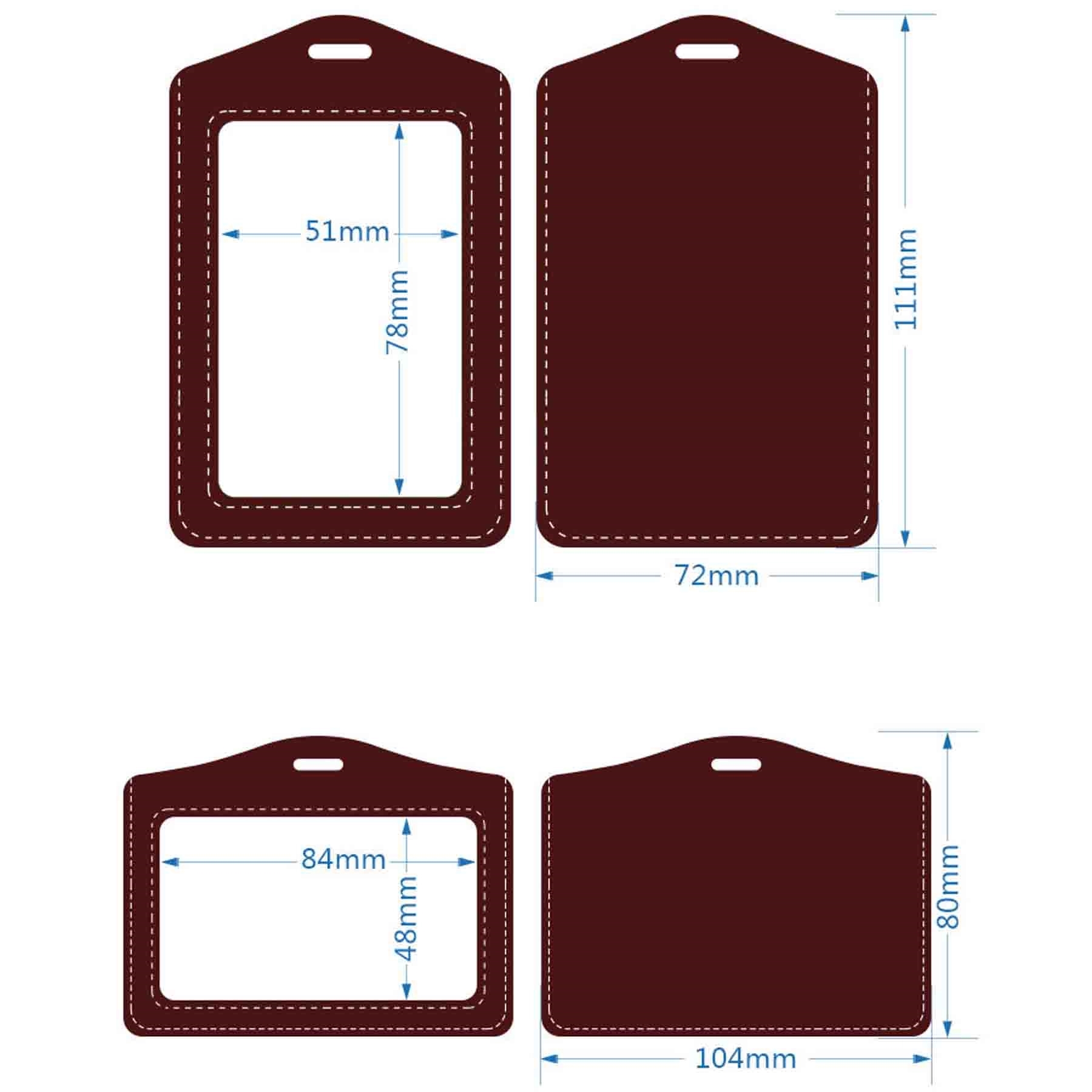 Genuine Leather Id Badge Holder With Retractable Lanyard 3
