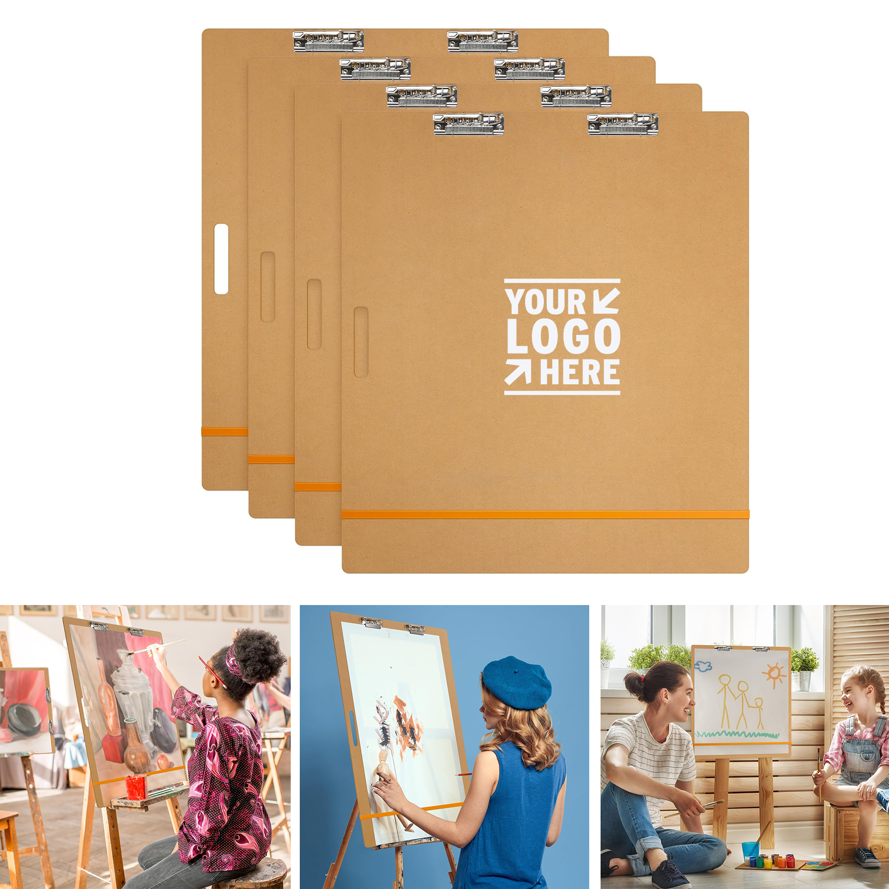 23 x 26 Inch 5 mm Thickness Drawing Painting Clipboard Large Portable Lightweight Brown Pad 1