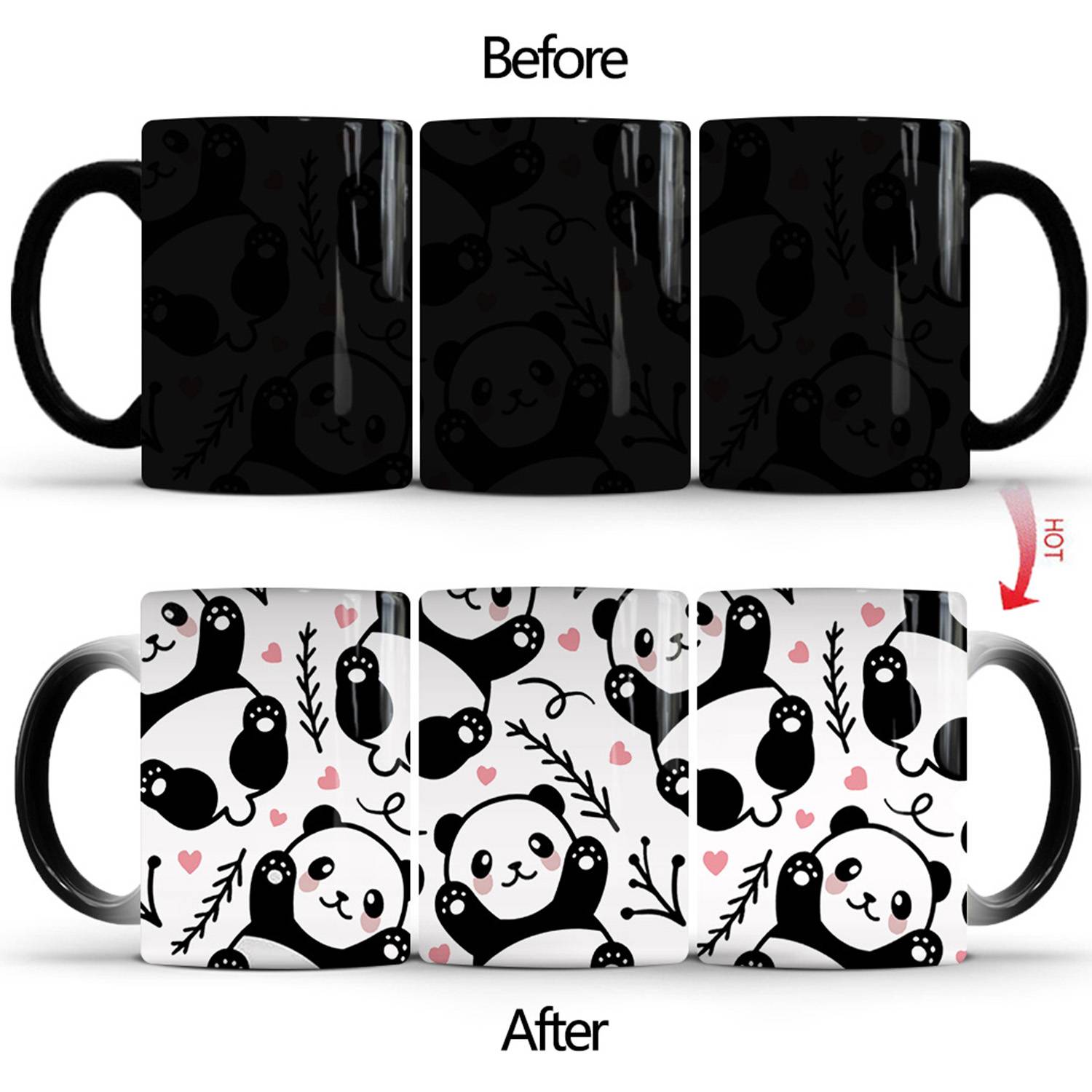 12oz Panda Ceramic Color-Changing Mug for Office 3
