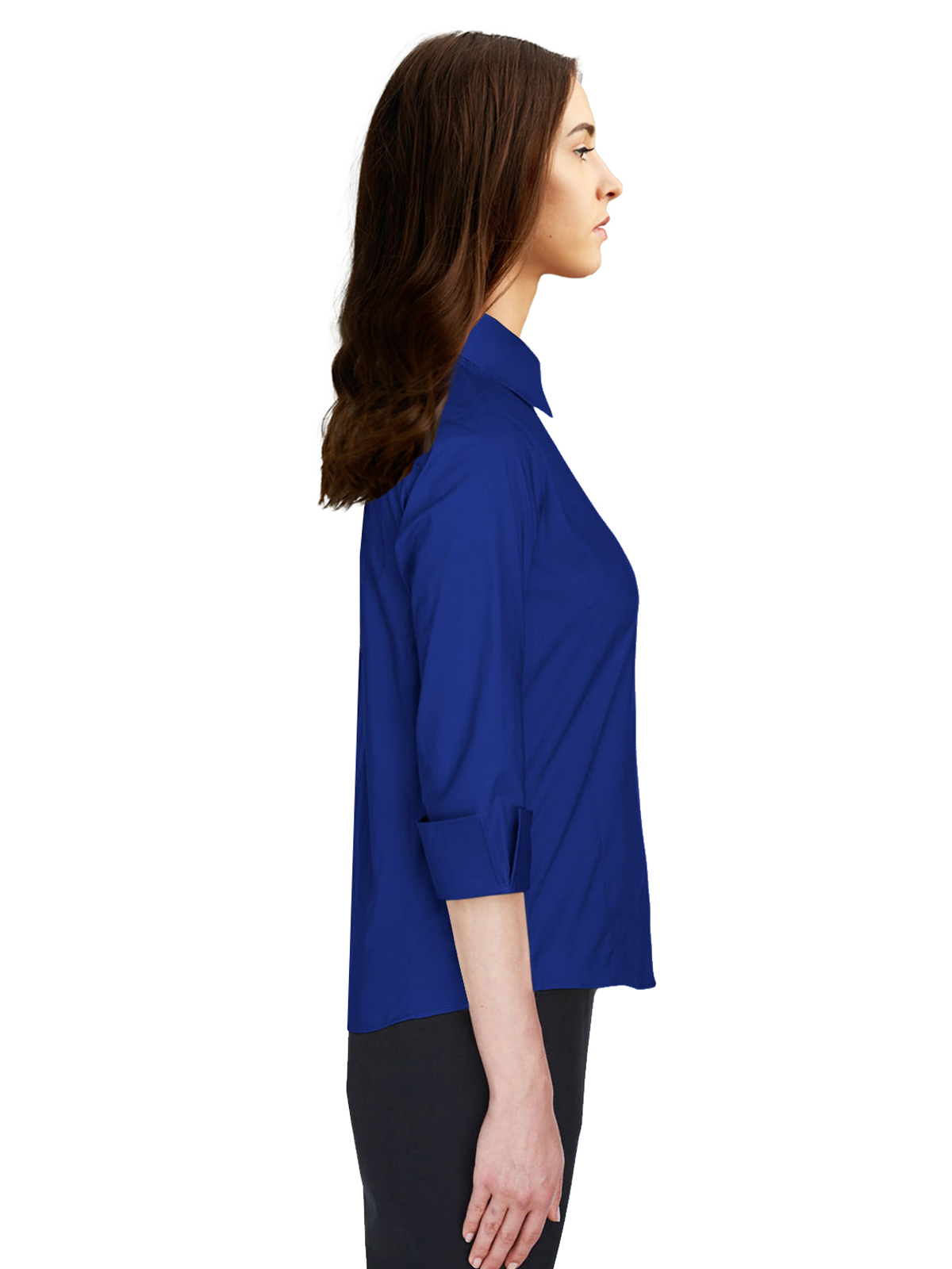 Blue Generation - Women's Pocketless 3/4-Sleeve Poplin Shirt 37