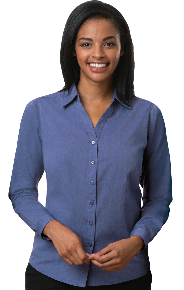 Ladies' L/S Crossweave Shirt 21