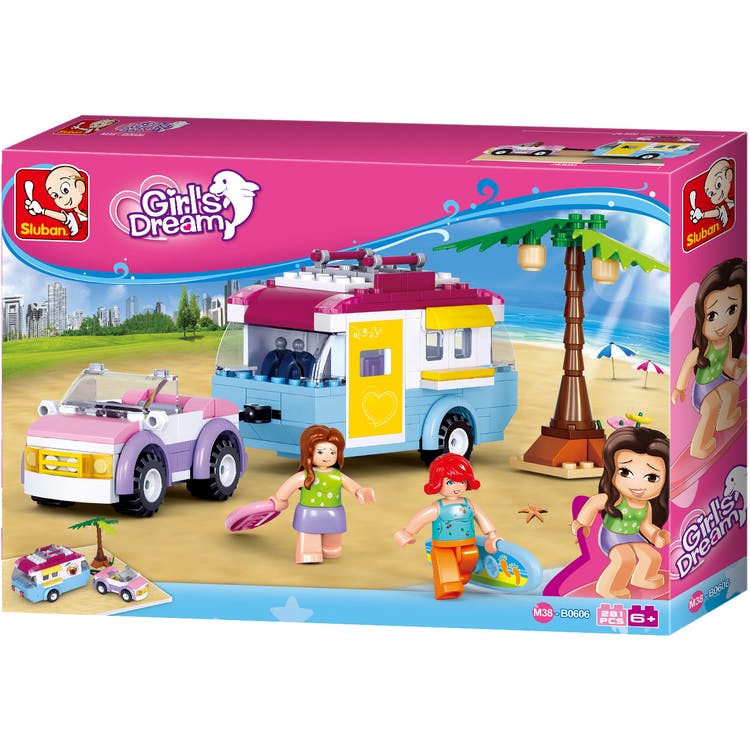 Girls' Beach Vacation Building Brick Kits - 281 Pieces Ages 6+