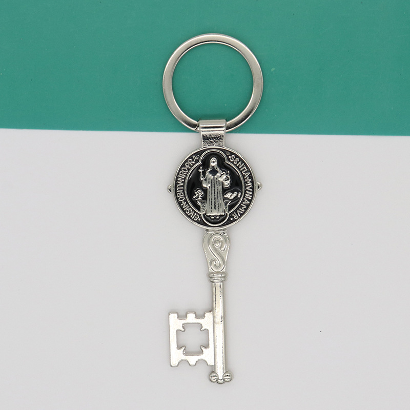Saint Benedict Metal Key Ring 4