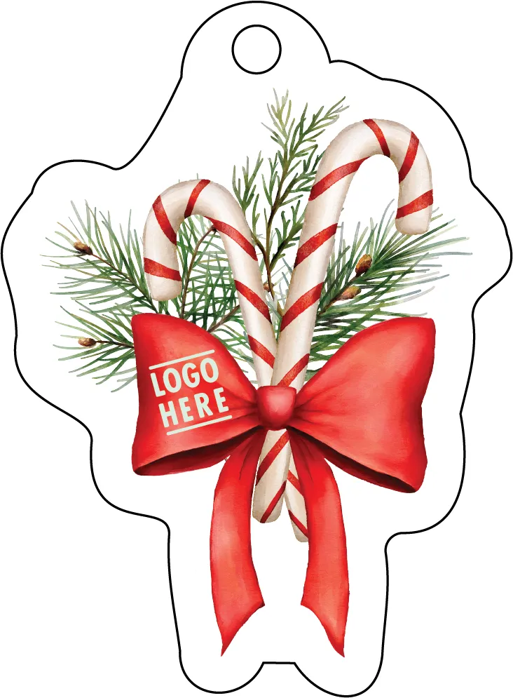 1/4" Recycled Wood Ornaments- Two Candy Canes