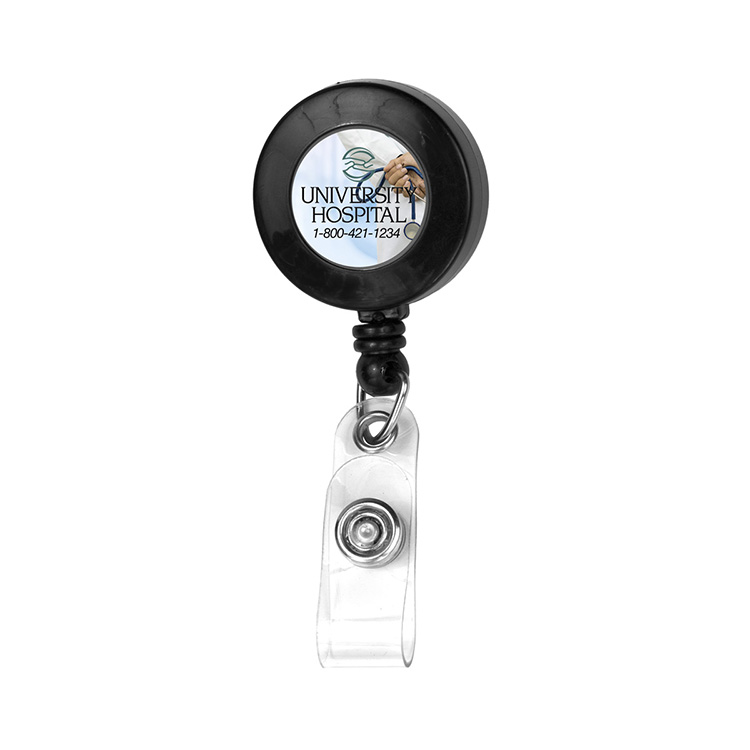 "Bellefontaine VL" 30" Cord Round Retractable Badge Reel and Badge Holder with Rotating Alligator Cl 21