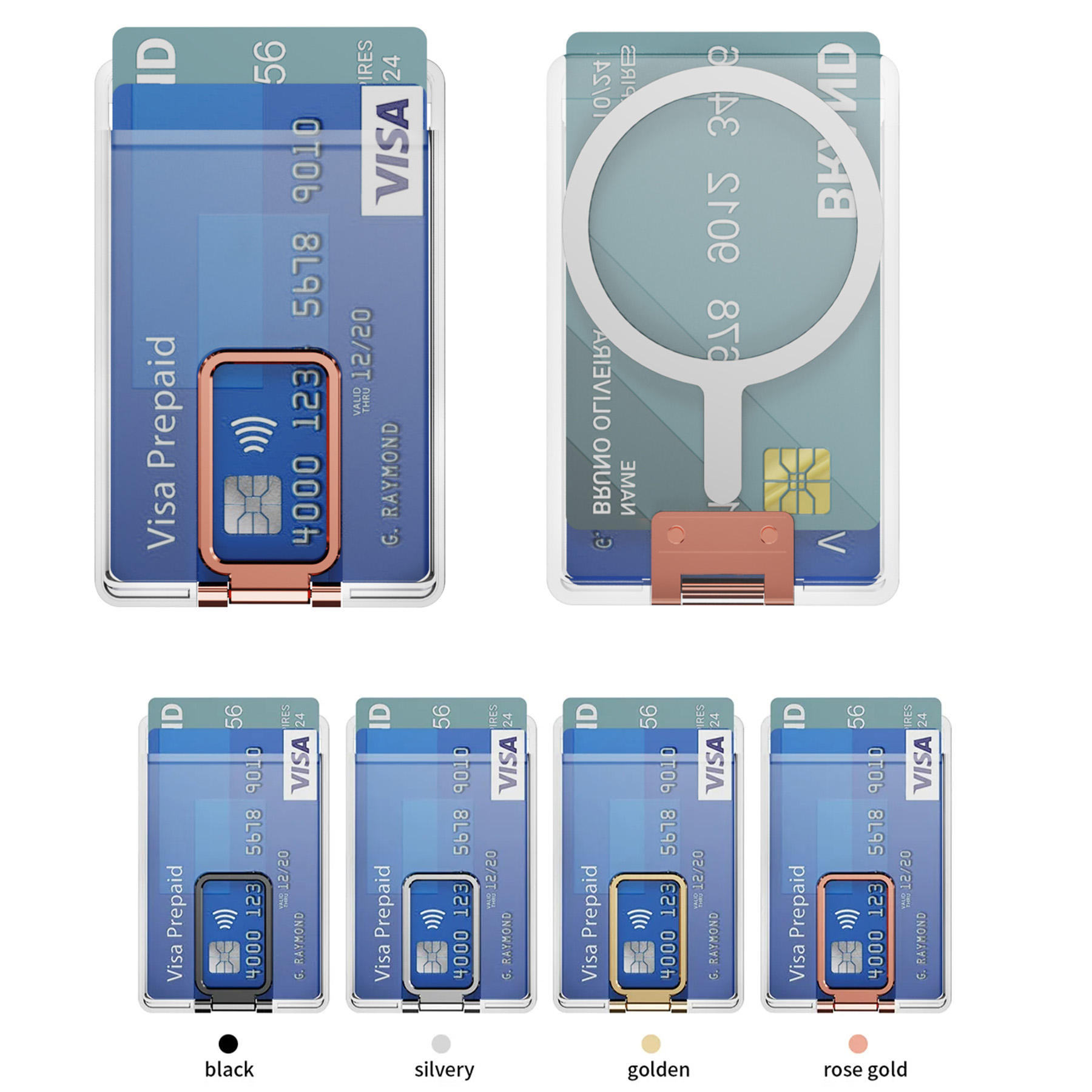 Transparent Magnetic Wallet Case for Magsafe, Ultra Slot Card Holder