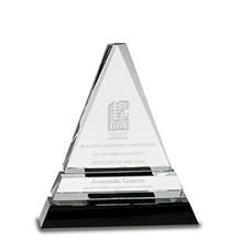 Crystal: 6.5" Triangle on Black Base 1