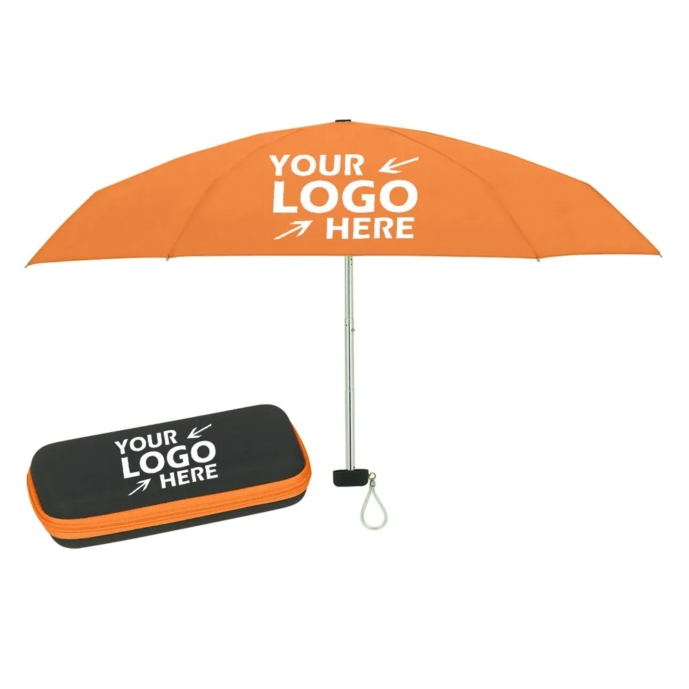 37" Arc Telescopic Folding Travel Umbrella With Eva Case 7