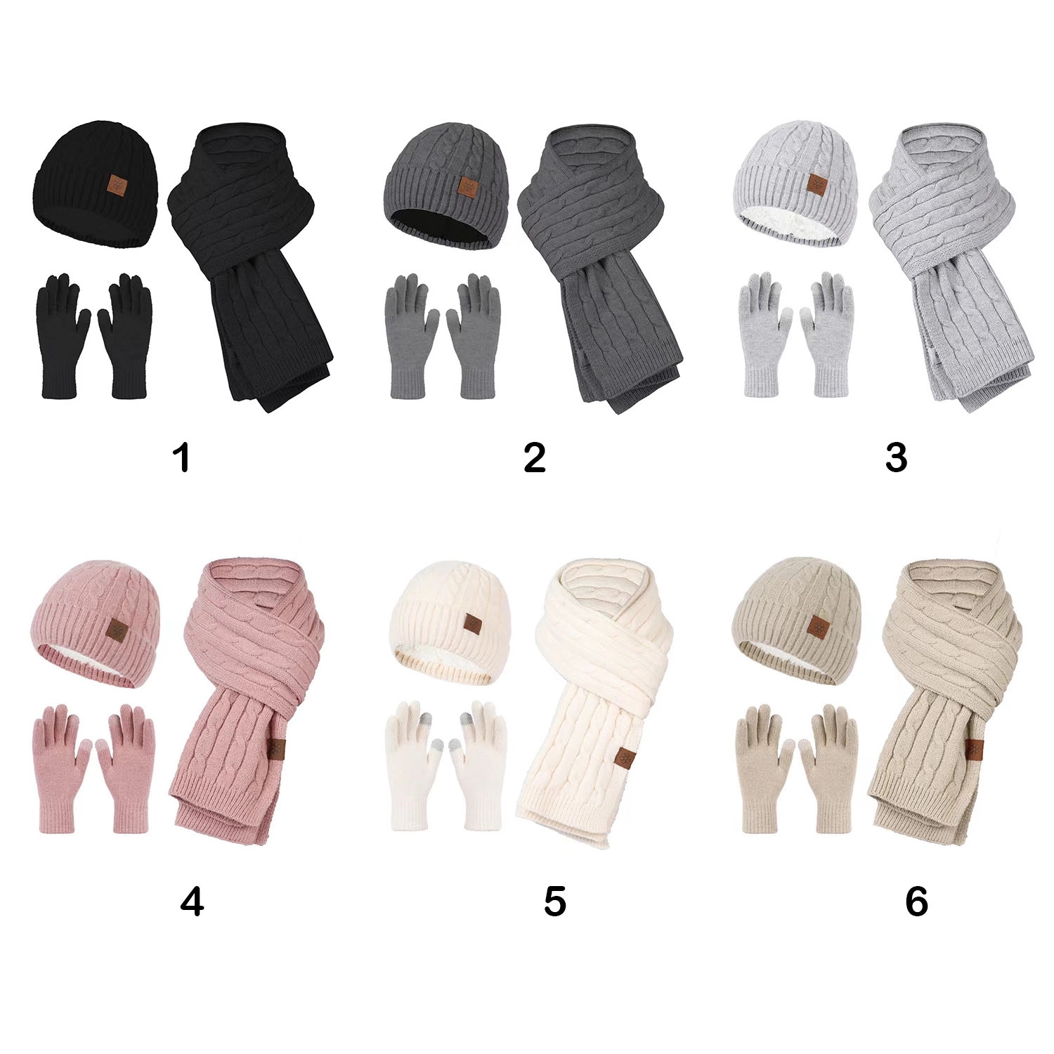 3-Piece Alpaca Hat Scarf And Touchscreen Gloves 4