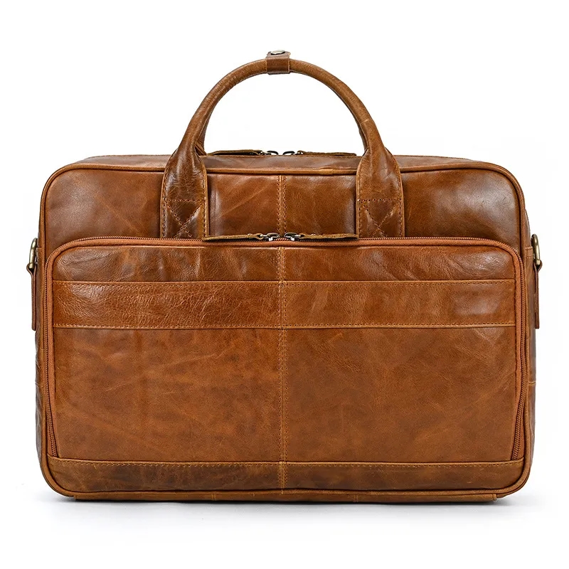 17" x 12" x 3" Cowhide Leather Briefcase 16