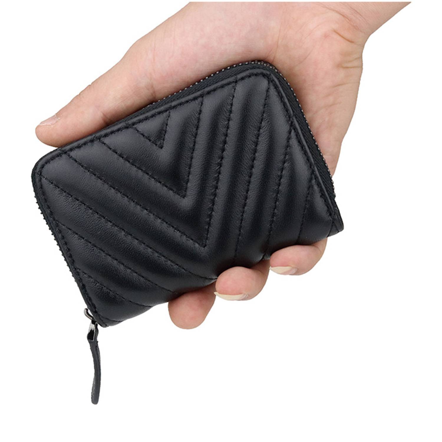 Genuine Leather Mini Wallet Card Bag 2