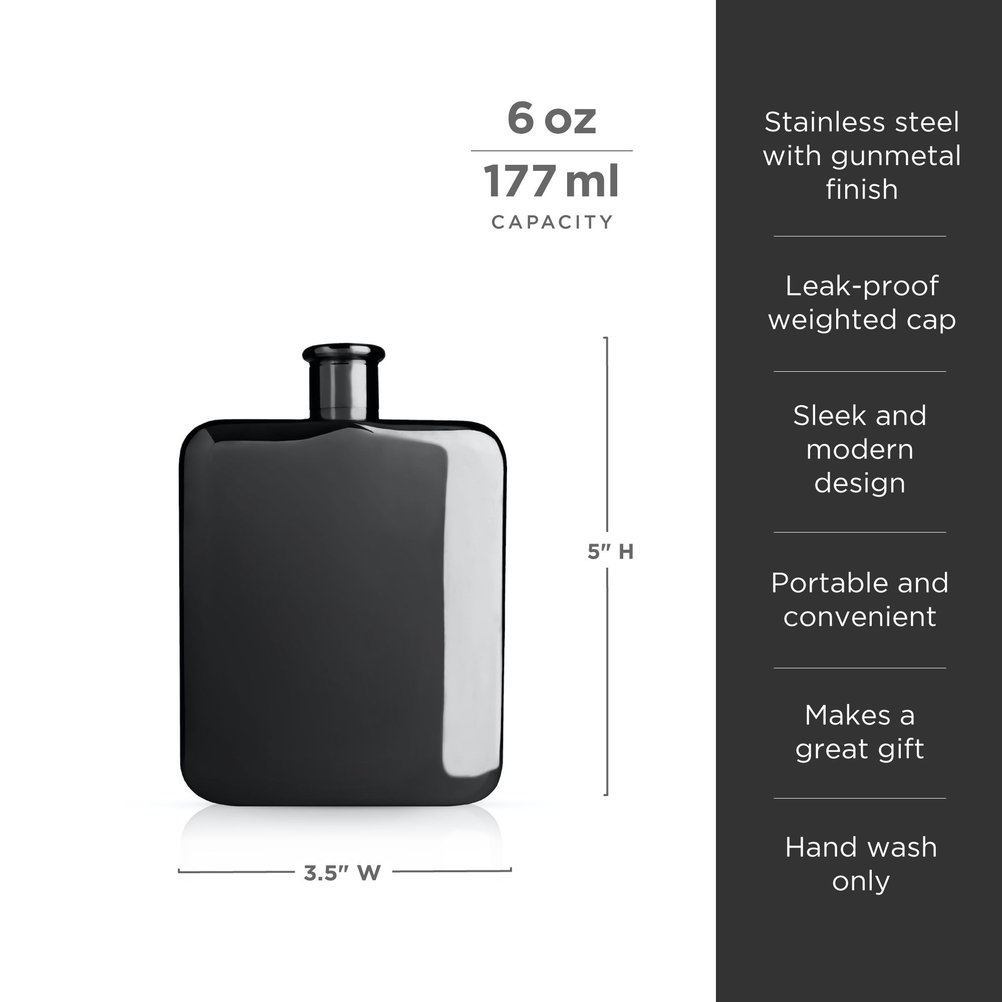 Viski® Polished Flask 14