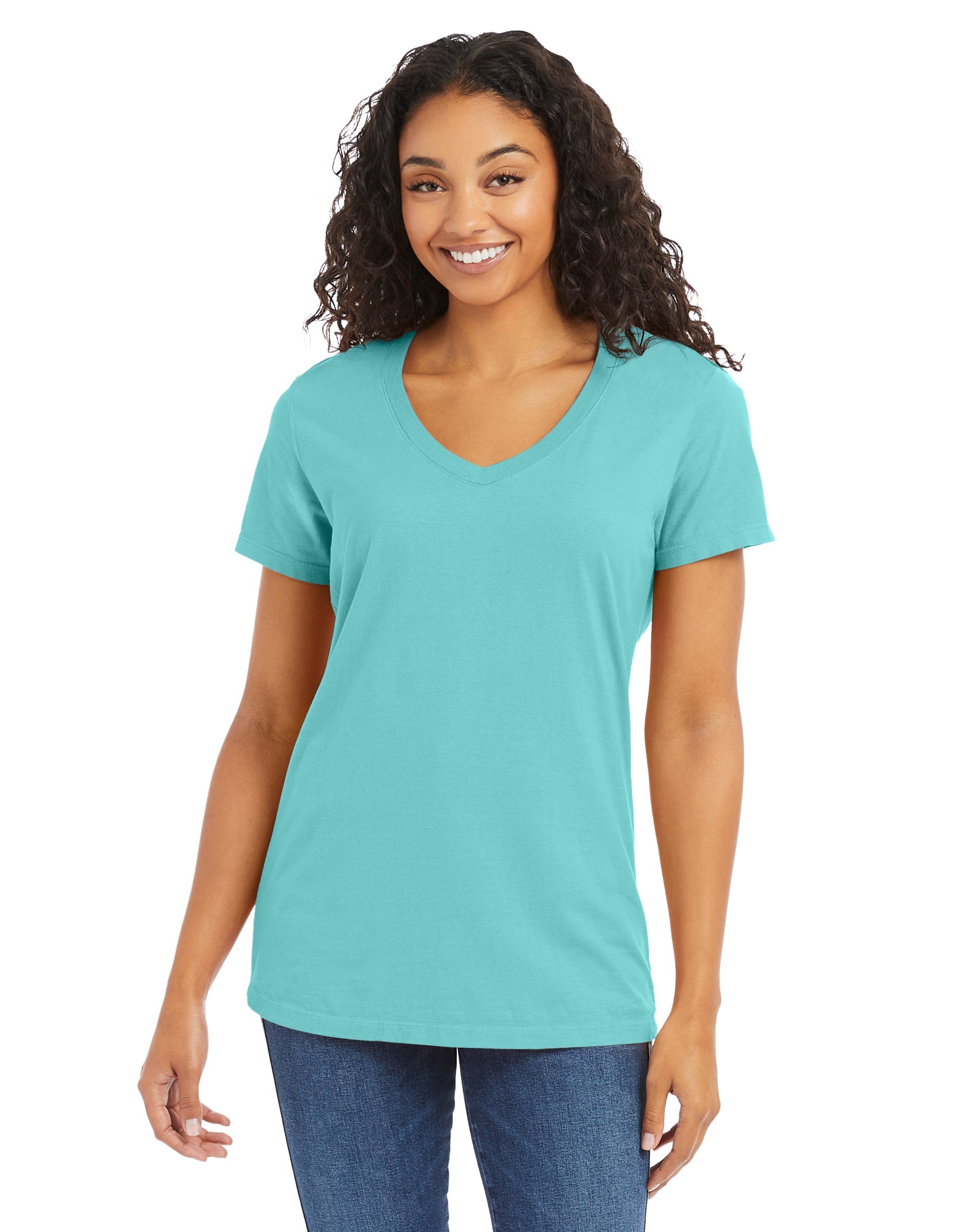 ComfortWash Ladies Short Sleeve V-Neck Tee 9