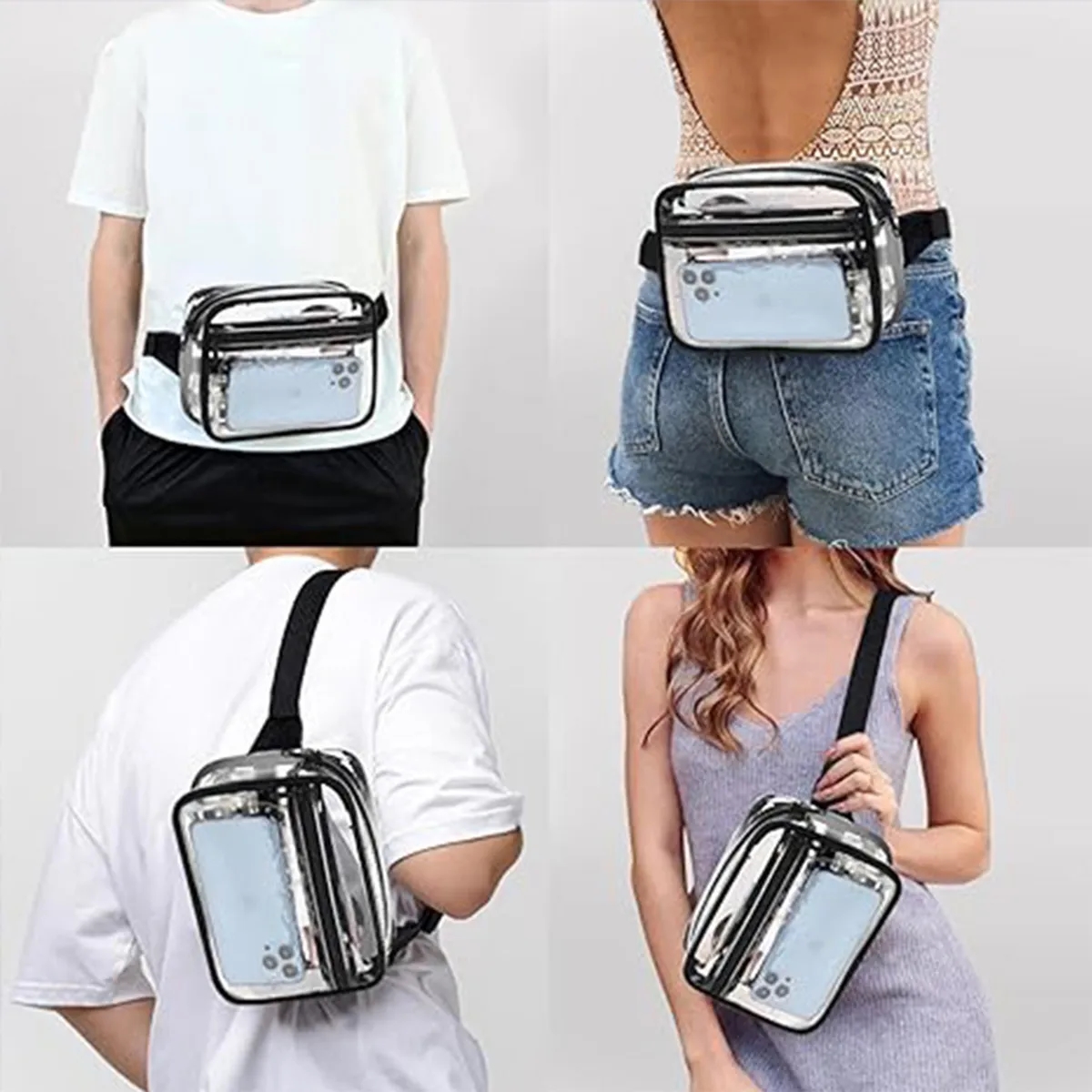 Small Clear Fanny Pack Stadium Approved Belt Bag Unisex 2