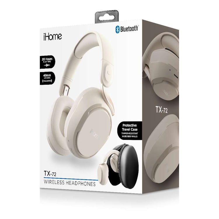 iHome TX-72 Wireless Headphones - Beige 1