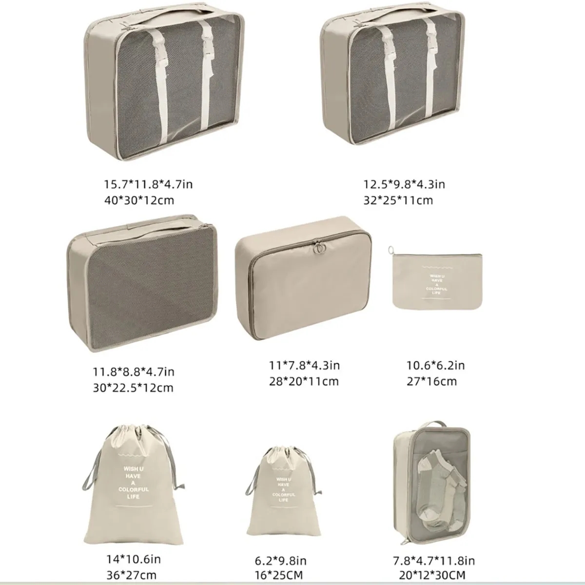 Packing Cubes 8 Sets Travel Luggage Organizers 2