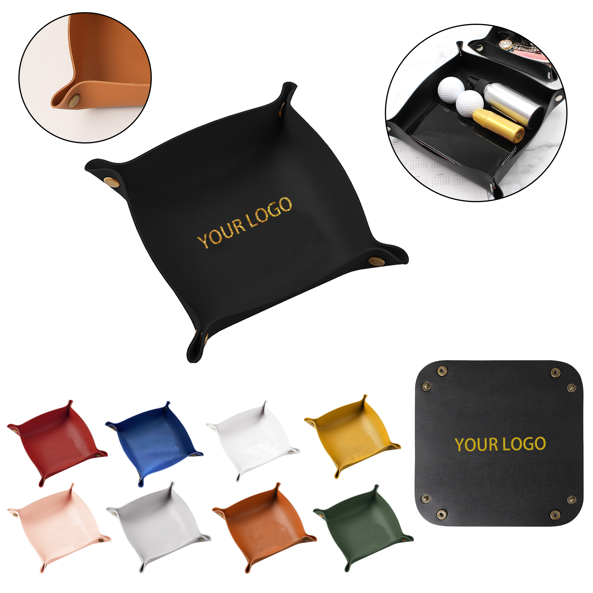 MOQ:50pcs Multi-Functional Leather Tray 1