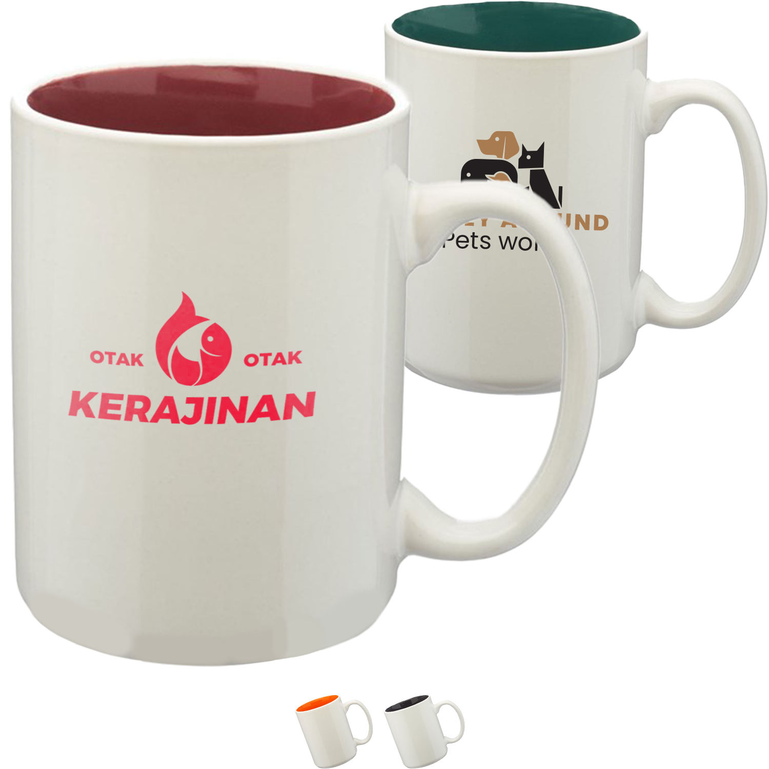 Glossy 15 oz. Two-Tone Ceramic Coffee Mug 2