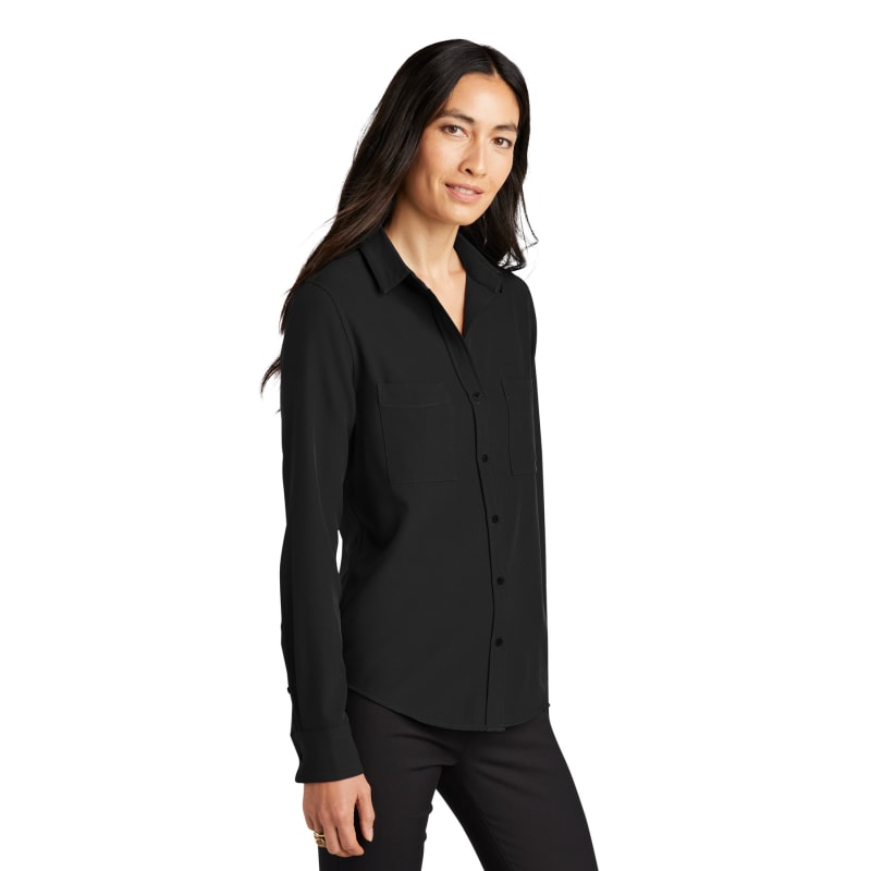 MERCER+METTLE Women's Stretch Crepe Long Sleeve Camp 15